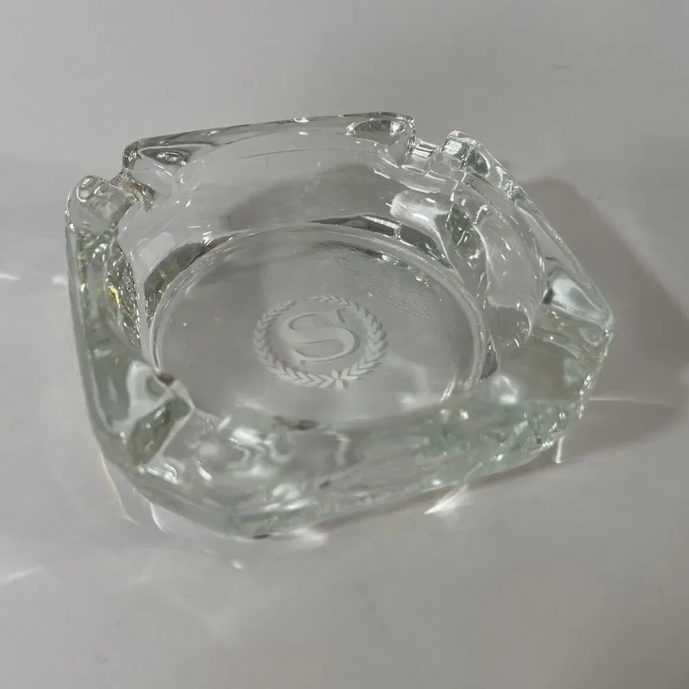 Vintage Sheraton Inn Hotel Glass Ashtray - Advertising Cigarette Smoking Tobacco